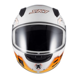Segunda imagem do produto Capacete Sky Two Sorah Branco Laranja