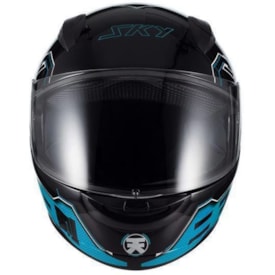 Segunda imagem do produto Capacete Sky Two Sorah Fosco Preto Azul
