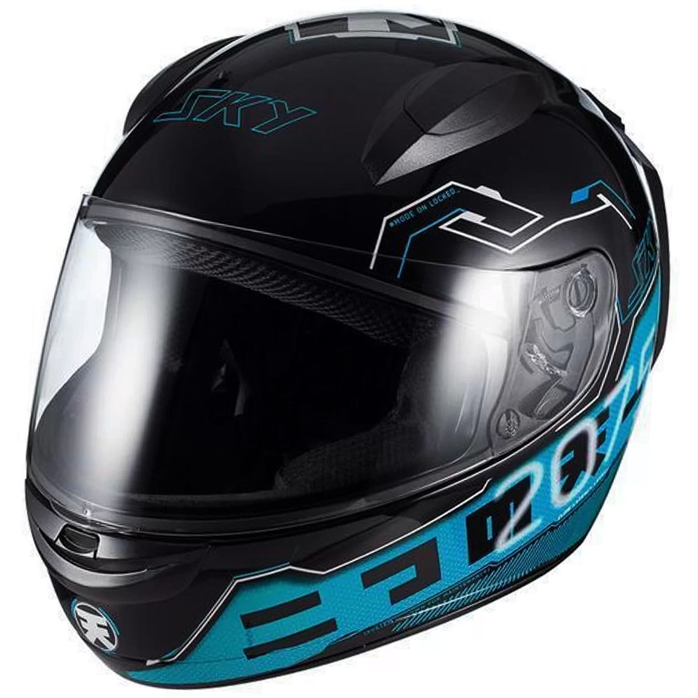 Capacete Sky Two Sorah Fosco Preto Azul