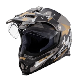 Segunda imagem do produto Capacete Texx Carcara Grow Cinza Marrom