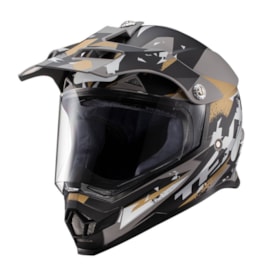 Capacete Texx Carcara Grow Cinza Marrom