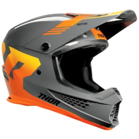 Capacete Thor Sector 2 Carve Cinza Laranja