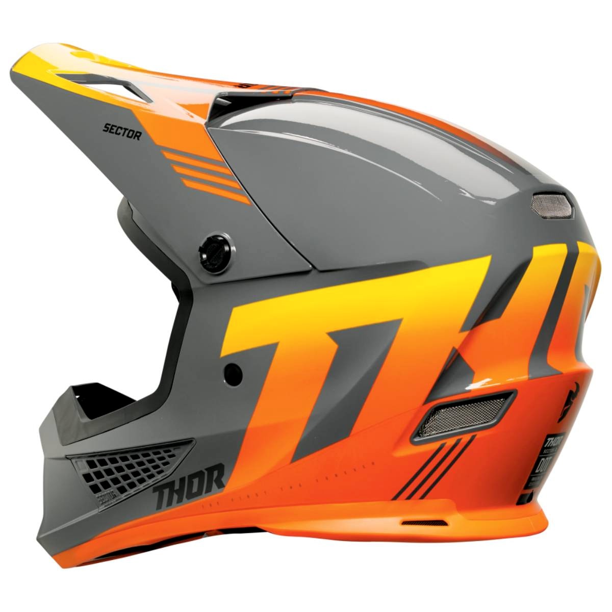 Capacete Thor Sector 2 Combat Cinza Laranja Fosco