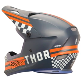 Segunda imagem do produto Capacete Thor Sector 2 Combat Cinza Laranja Fosco