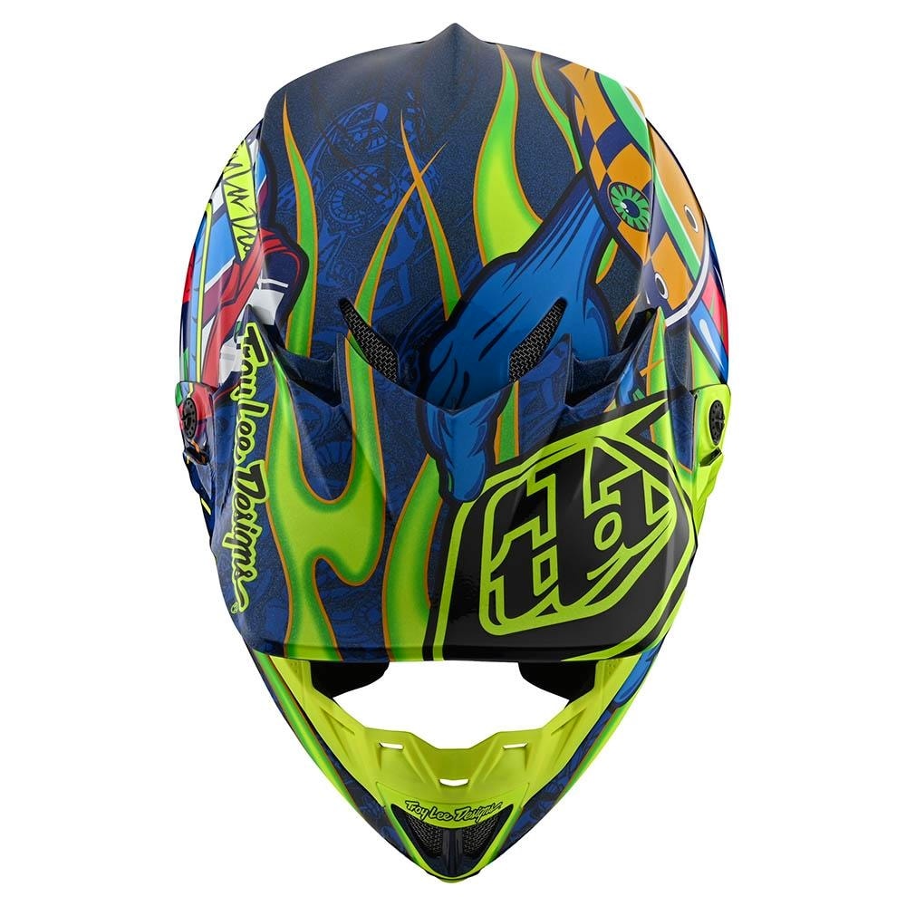 Capacete Troy Lee Se4 Eyeball Fluor Azul