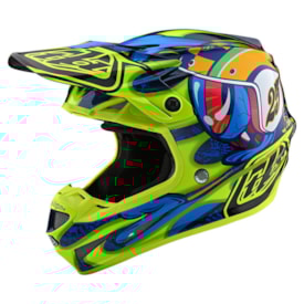 Capacete Troy Lee Se4 Eyeball Fluor Azul
