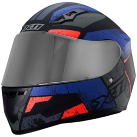 Capacete X11 Fechado Trust Pro Ballads Azul Laranja