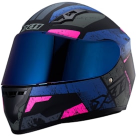 Capacete X11 Fechado Trust Pro Ballads Azul Rosa
