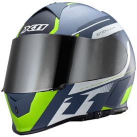 Capacete X11 Revo Pro Eleven Cinza Fluor Fechado
