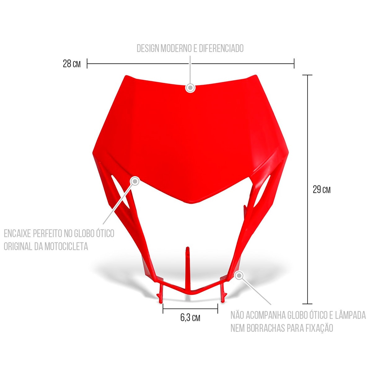 Segunda imagem do produto Carenagem de Farol Mxf 2026 Biker Vermelho