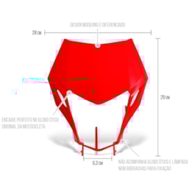 Segunda imagem do produto Carenagem de Farol Mxf 2026 Biker Vermelho