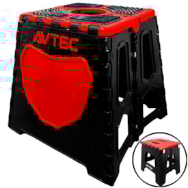 Cavalete Avtec Mx Dobrável Vermelho + Banco