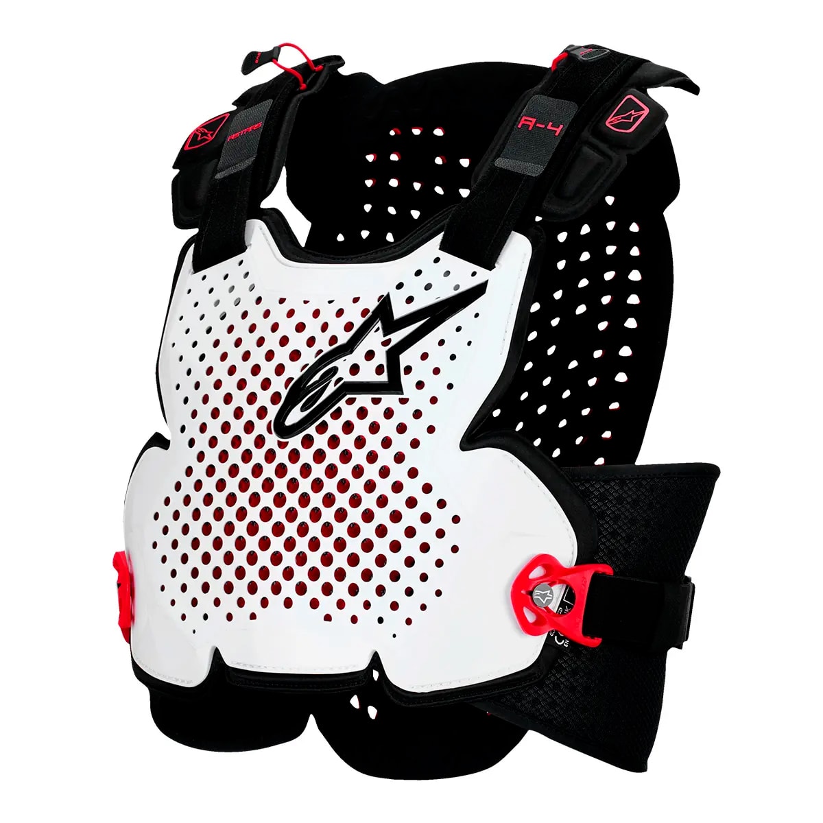 Colete Alpinestars A-4 Plasma Chest Protector Branco Preto Vermelho
