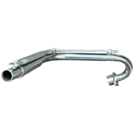Segunda imagem do produto Curva de Escape Mini Moto Tr 50f - Tr 100f - Tr 125f Protork Cromada