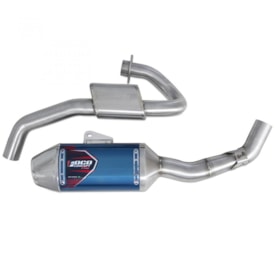 Escapamento Crf 250f Completo Foco Racing Concepet Pro Azul