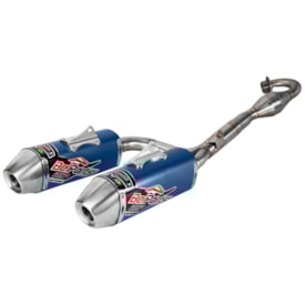 Escapamento Crf 250r 14/17 Duplo Completo Belparts Bhp Azul