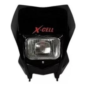 Segunda imagem do produto Farol Crf 230 Completo Xcell Preto - Adaptável em Motos Nacionais
