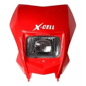 Segunda imagem do produto Farol Crf 230 Completo Xcell Vermelho - Adaptável em Motos Nacionais