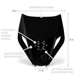 Segunda imagem do produto Farol Mxf 270f Led 40w Biker Preto