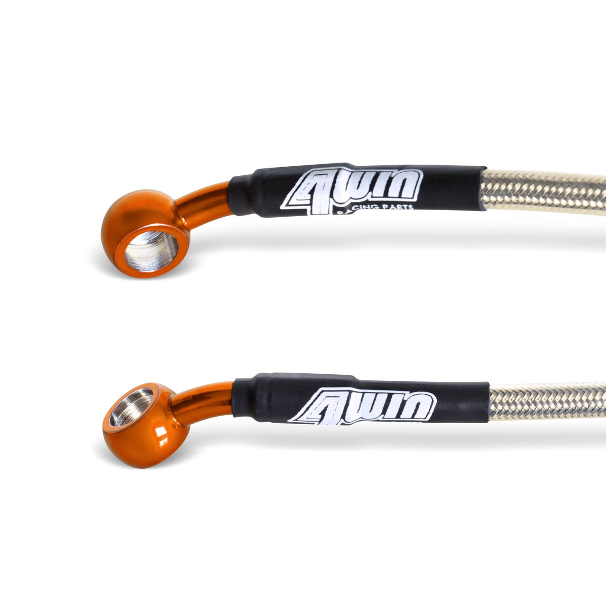 Segunda imagem do produto Flexível de Freio Dianteiro Ktm 150 250 300 350 450 500 Exc Excf 18/26 Aeroquip 4win Laranja