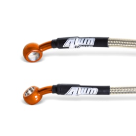 Segunda imagem do produto Flexível de Freio Dianteiro Ktm 150 250 300 350 450 500 Exc Excf 18/26 Aeroquip 4win Laranja