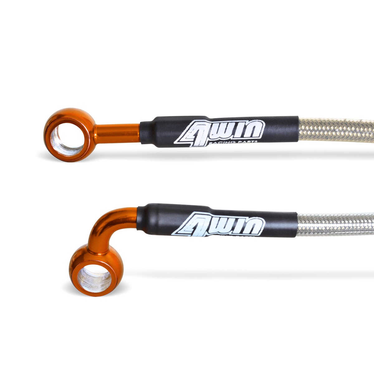 Segunda imagem do produto Flexível de Freio Traseiro Ktm 150 250 300 350 450 Exc Excf 14/26 Aeroquip 4win Laranja
