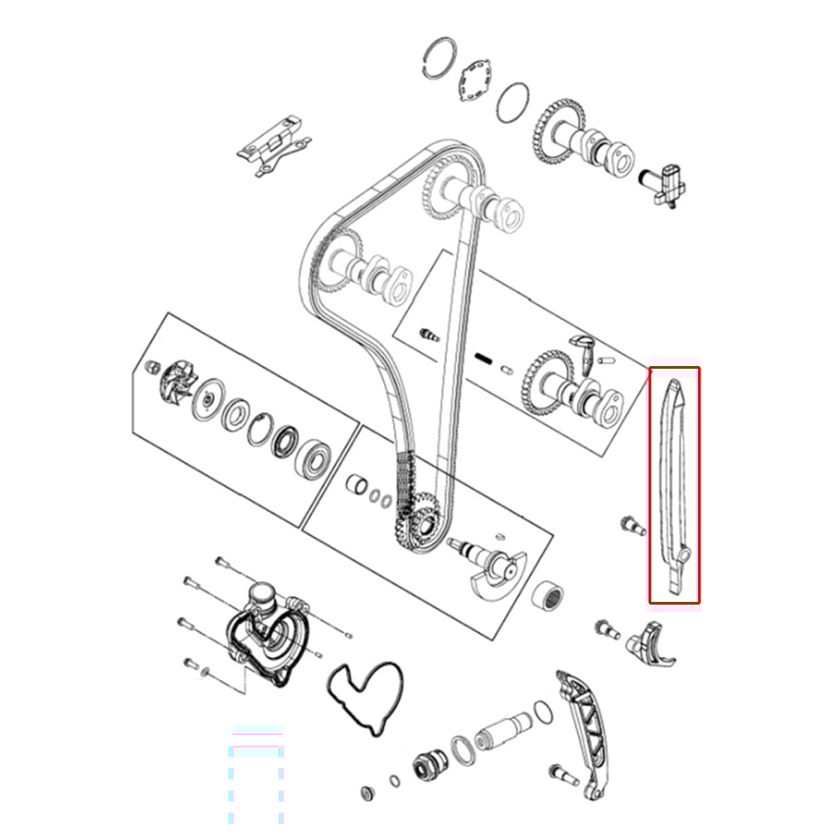 Segunda imagem do produto Guia Corrente de Comando Ktm 250 Excf 14/16 - 350 Excf 12/16 Original