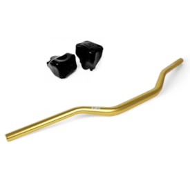 Guidão Br Parts Control 28mm Fatbar Baixo Dourado + Adaptador