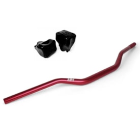 Guidão Br Parts Control 28mm Fatbar Baixo Vermelho + Adaptador