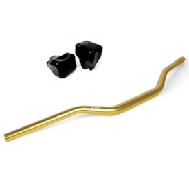 Guidão Br Parts Control 28mm Fatbar Médio Dourado + Adaptador