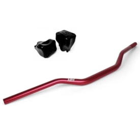 Guidão Br Parts Control 28mm Fatbar Médio Vermelho + Adaptador