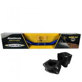 Segunda imagem do produto Guidão Oxxy Alto Azul Super Fat Bar 32mm + Adaptador