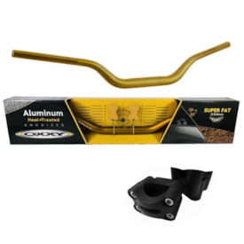 Guidão Oxxy Alto Dourado Super Fat Bar 32mm + Adaptador