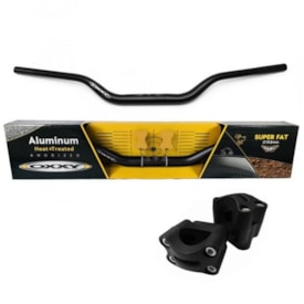 Guidão Oxxy Alto Preto Super Fat Bar 32mm + Adaptador