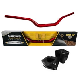 Guidão Oxxy Alto Vermelho Super Fat Bar 32mm + Adaptador