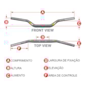 Guidão Protaper Contour 28mm Médio Henry/Reed Preto