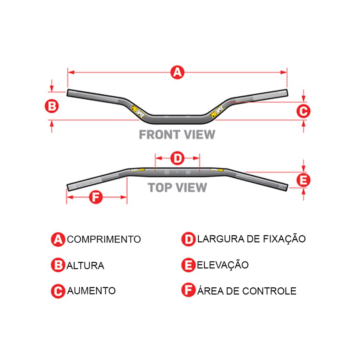 Segunda imagem do produto Guidão Protaper Se 7/8 Crossbar 22mm Baixo/Médio Sx Race Preto