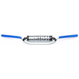 Guidão Renthal 7/8 Crossbar 22mm Médio 971 Ricky Carmichael Prata Azul