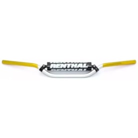 Guidão Renthal 7/8 Crossbar 22mm Médio 971 Ricky Carmichael Prata Dourado