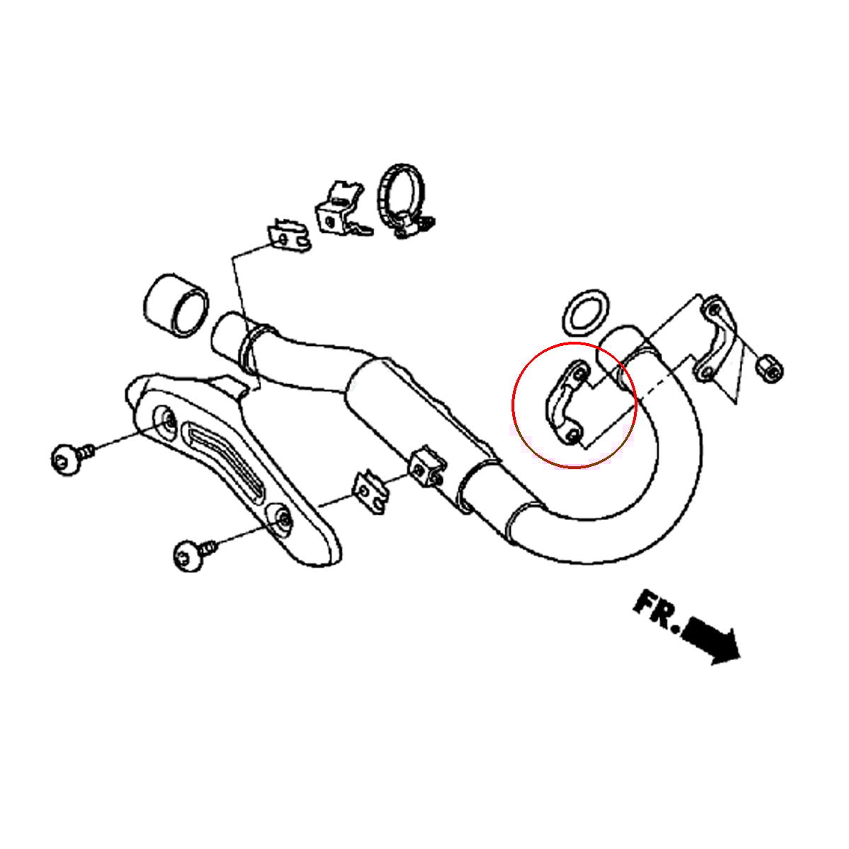 Segunda imagem do produto Haste Curva de Escape Crf 230 Original Honda