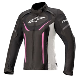 Jaqueta Alpinestars Stella T Jaws V3 Wp Preto Branco Rosa