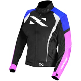 Jaqueta Impermeável Norisk Feminina Nr01 Preto Azul Rosa