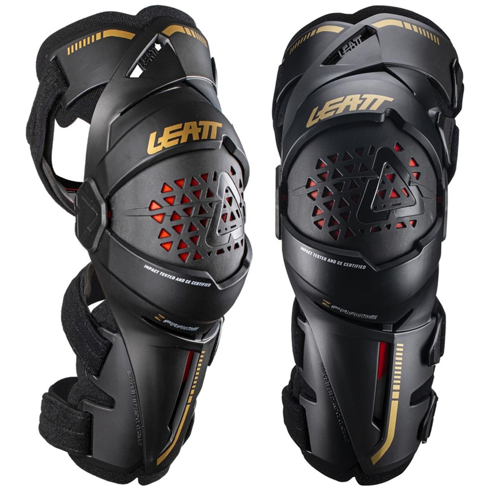 Joelheira Articulada Leatt Brace Z-Frame Preto Dourado