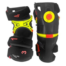 Segunda imagem do produto Joelheira Articulada Protect T8 Motocross Preto Fluor