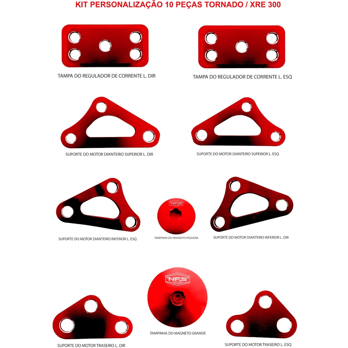 Kit De Peças Anodizadas Tornado Peças Nfs Vermelho