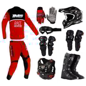 Segunda imagem do produto Kit Equipamento Completo Ims Amx Protork Trilha Motocross
