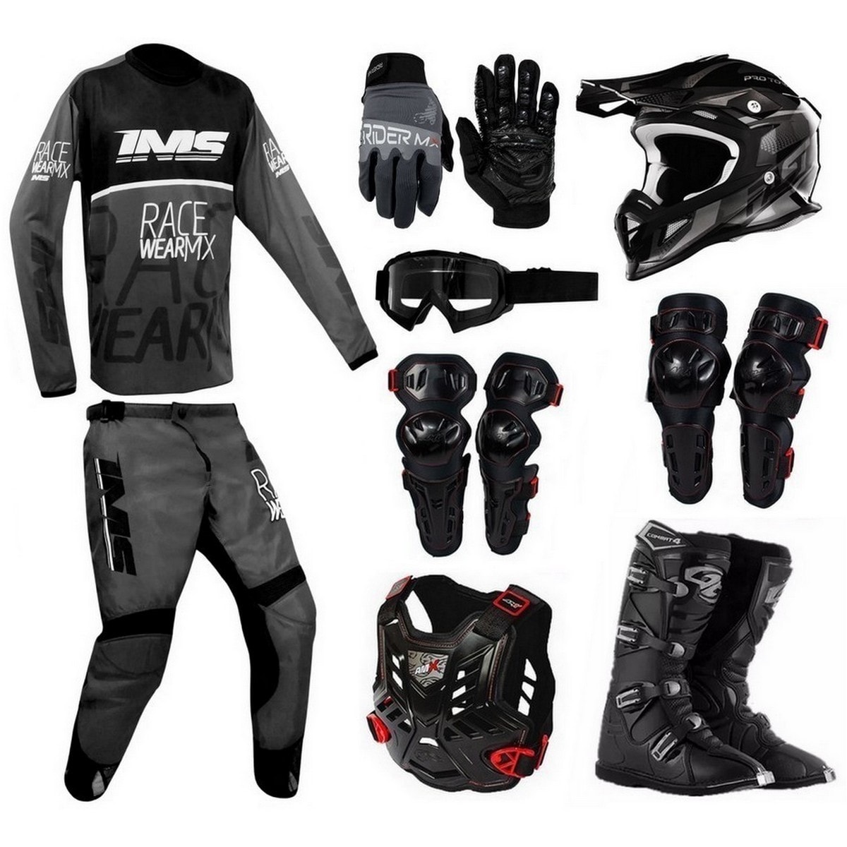 Kit Equipamento Completo Ims Amx Protork Trilha Motocross