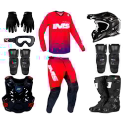 Kit Equipamento Ims Jett Amx - 8 Itens Trilha Motocross
