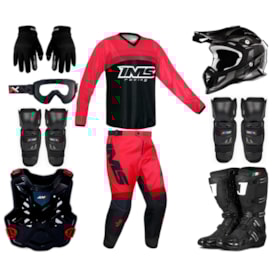 Segunda imagem do produto Kit Equipamento Ims Jett Amx - 9 Itens Trilha Motocross