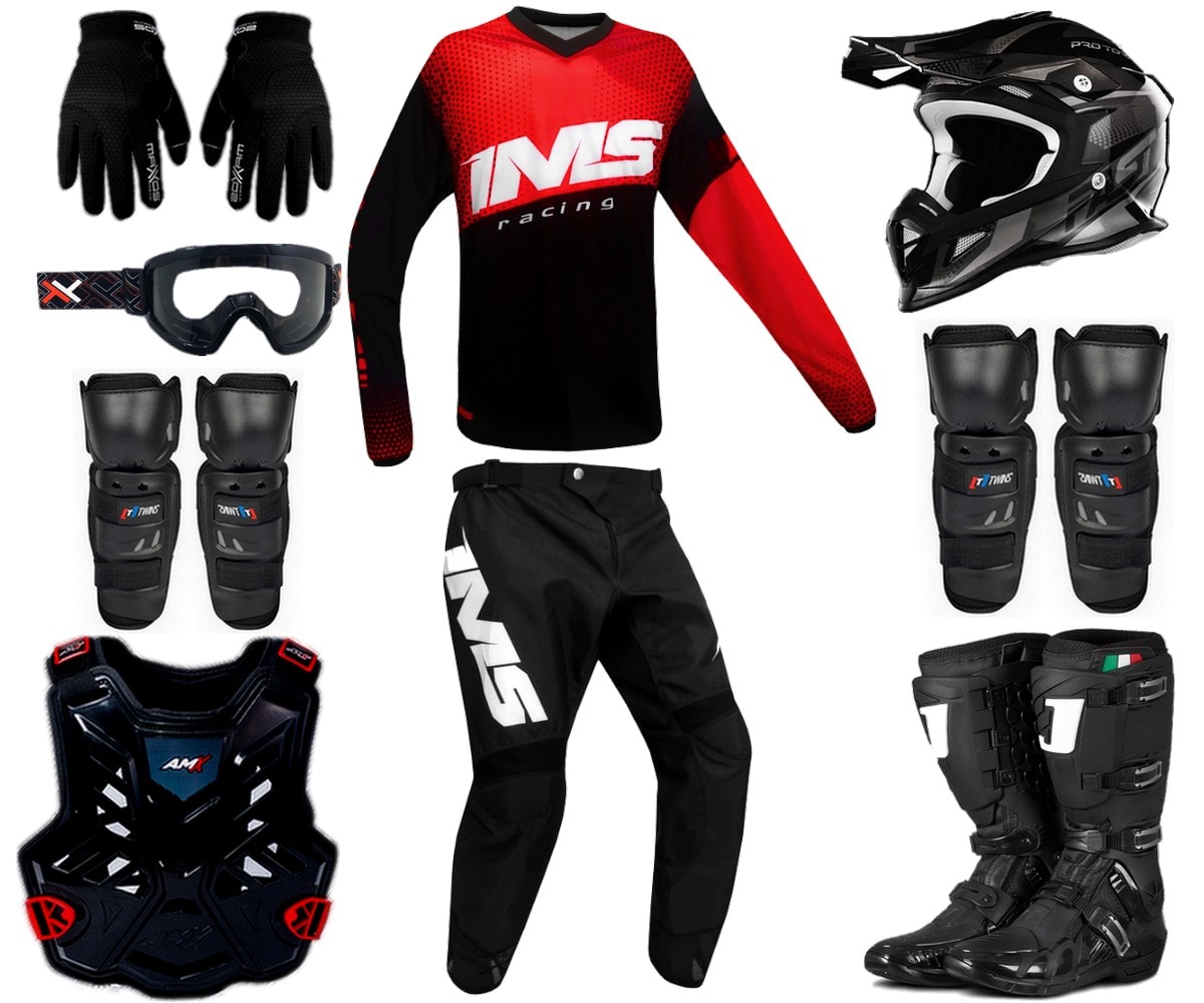 Kit Equipamento Ims Jett Amx - 9 Itens Trilha Motocross